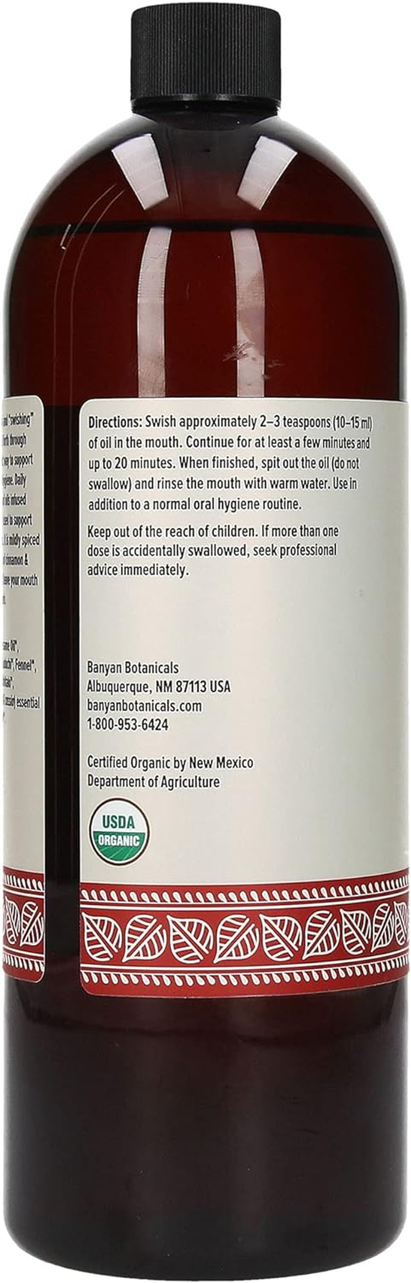 Daily Swish Cinnamon – Organic Ayurvedic Oil Pulling Mouthwash with Coconut Oil – for Oral Health, Teeth, & Gums* – 34Oz – Non GMO Sustainably Sourced Vegan