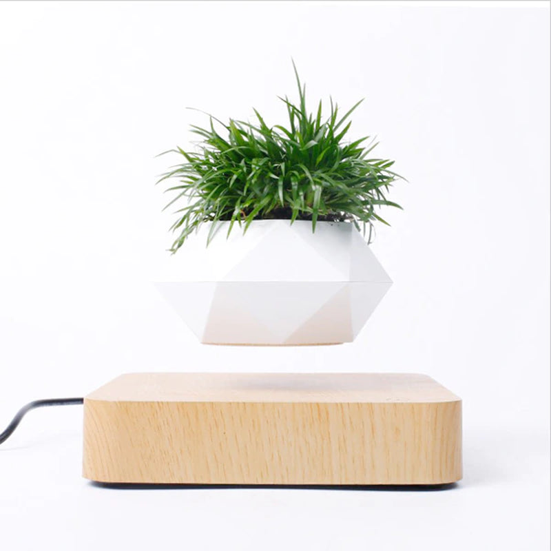 Hot Sale Levitating Air Bonsai Pot Rotation Planters Magnetic Levitation Suspension Flower Floating Pot Potted Plant Desk Decor